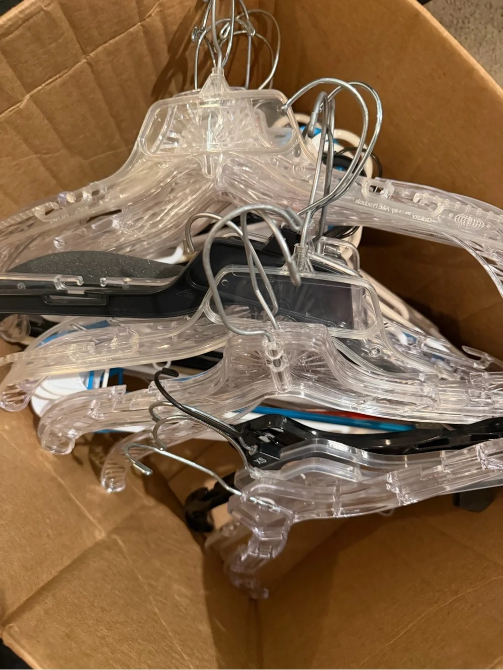 60+ Clothes Hangers Bulk Lot Clear Plastic Metal Mixed Styles